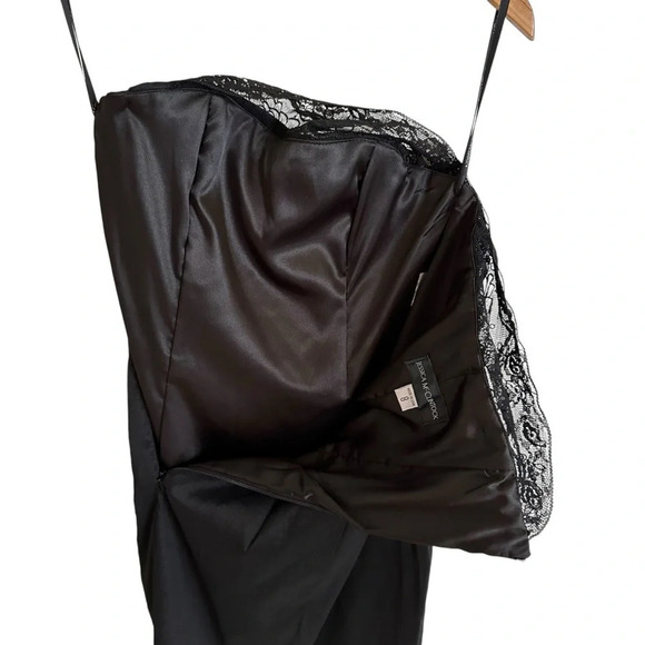 Vintage Jessica McClintock sz 8 One Shoulder Lace Cocktail Dress Ruched Stretch - Picture 8 of 16